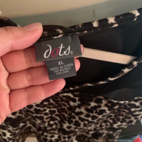 Dots Leopard Print Peplum Top Sz XL - Picture 4 of 4